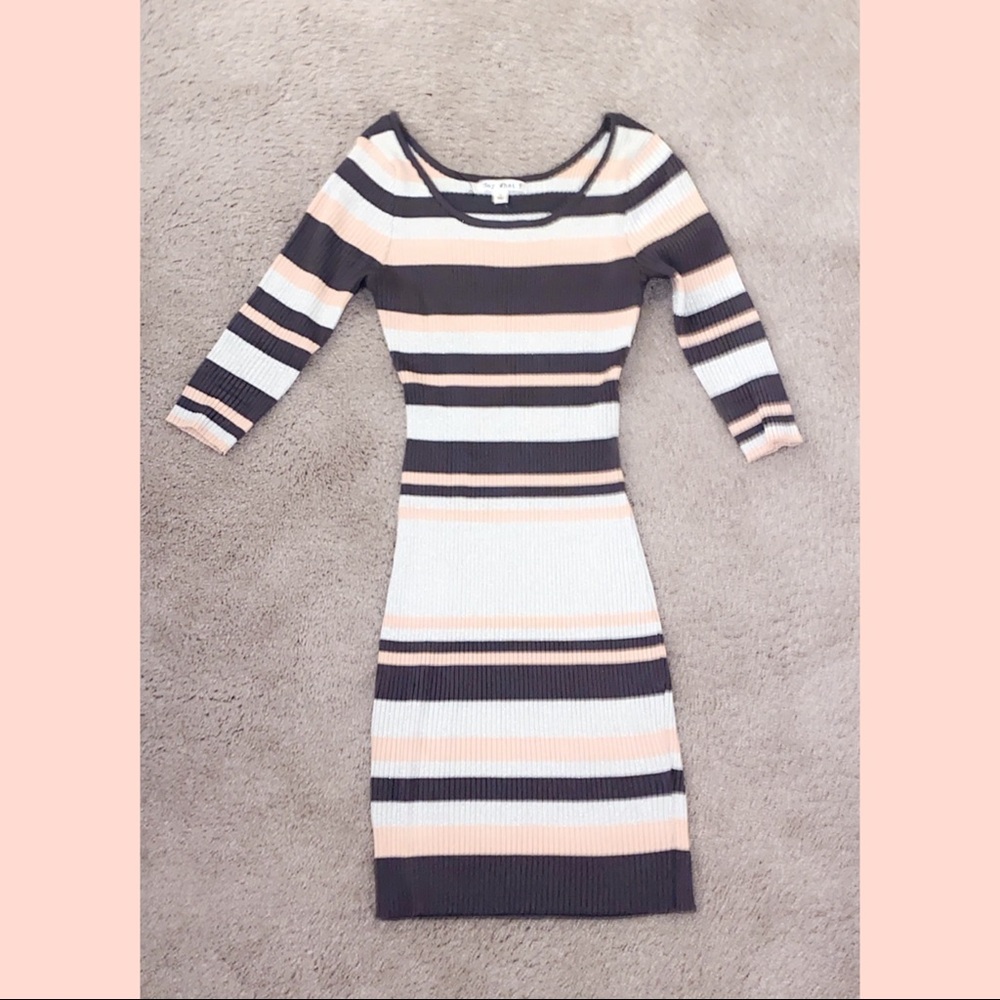 Stripped sweater dress